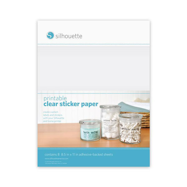 Printable Sticker Paper (Silhouette) - Clear (Inkjet/Laser)