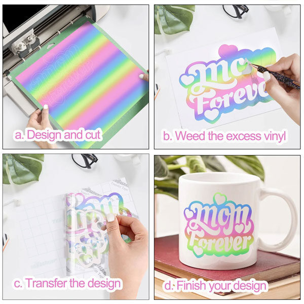 Rainbow Stripes Candy Colour Self Adhesive Craft Vinyl