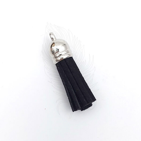 023 Faux Leather Tassel - Black