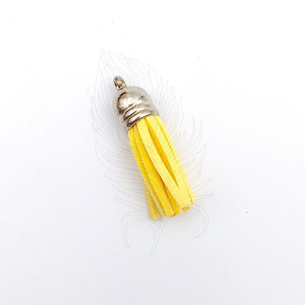 011 Faux Leather Tassel - Bright Yellow