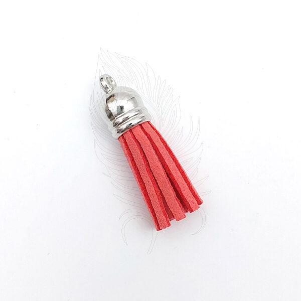 Faux Leather Tassel - Cherry Red
