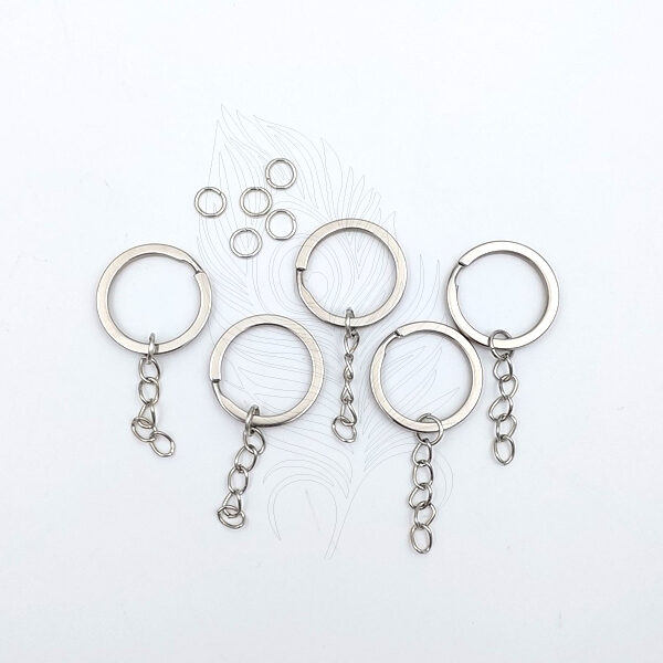 Keychain: Silver - Split Ring Flat, Chain, & Jump Ring
