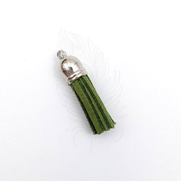 012 Faux Leather Tassel - Forest Green
