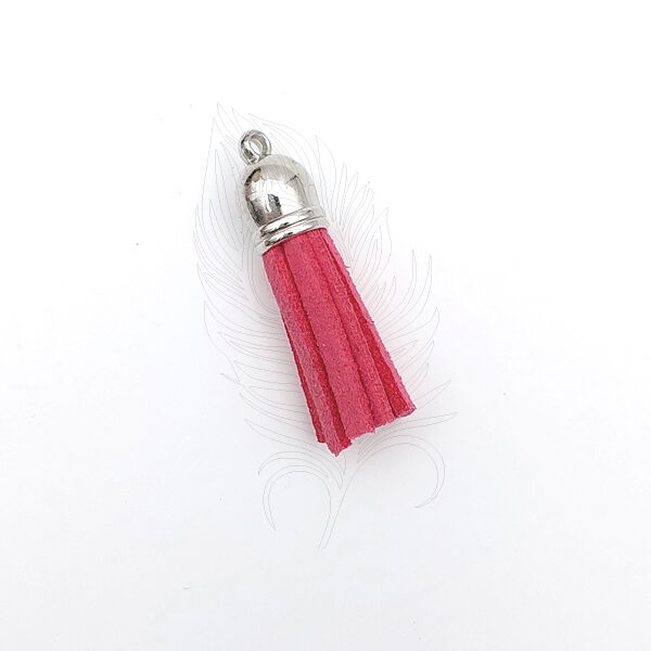 005 Faux Leather Tassel - Hot Pink