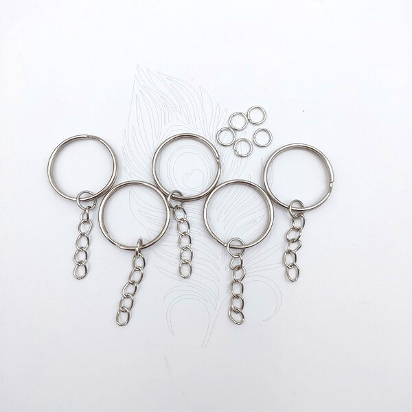 Keychain: Silver - Split Ring Round, Chain, & Jump Ring