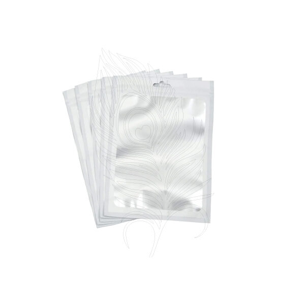 Keychain Packaging Bags White - Ziploc closing 75mm x 100mm
