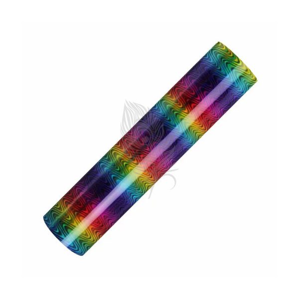 Pattern Holographic Rainbow Ripple Self Adhesive Craft Vinyl 30cm x 30cm test