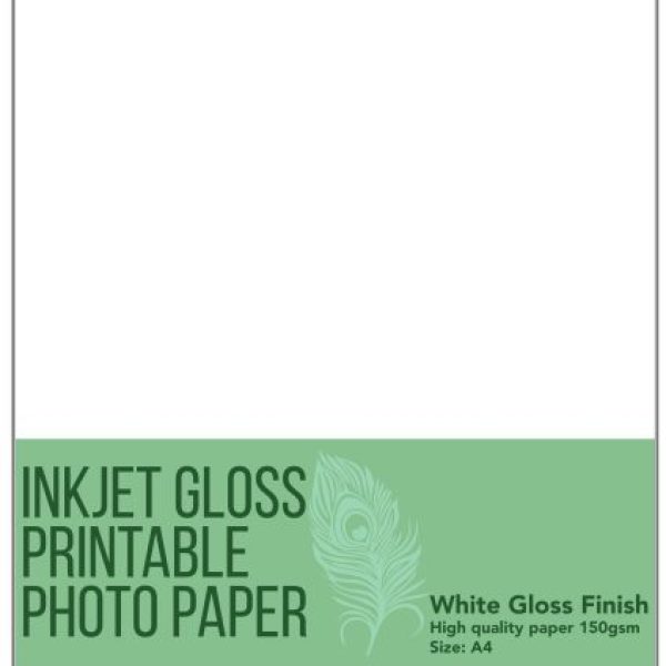 Printable A4 for Inkjet/Laser Printers - 150gsm Gloss PHOTO PAPER (Adhesive)