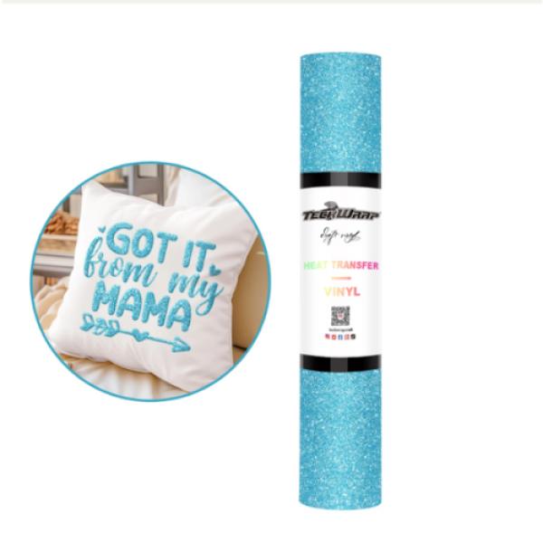 Romatic Blue- GLITTER Puff Heat Transfer Vinyl 25cm x 30cm