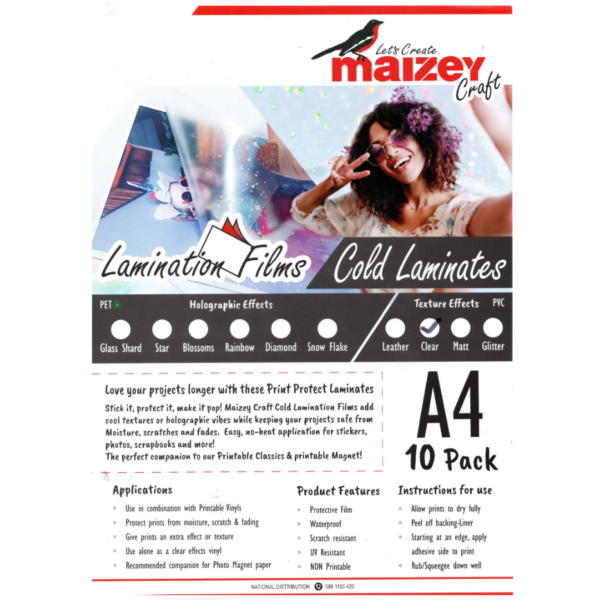 COLD Laminate - Glossy Clear A4 - by MAIZEYS CRAFT