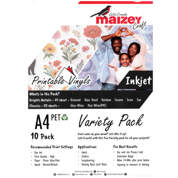 VARIETY PACK 10 sheets - Holographic Brights PET - By MAIZEYS CRAFT