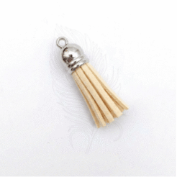 027 Faux Leather Tassel - Beige